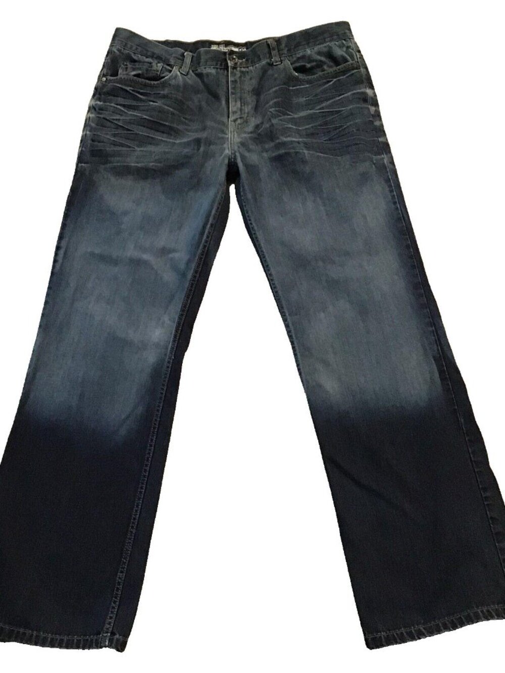 Y2K Old Navy Jeans 40x34 Men's Relaxed Fit Dark Rinse Whiskered Denim
